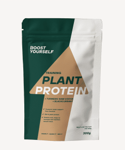 Boost Yourself Training plant protein tumeric raw cocoa blackcurrant 300g.