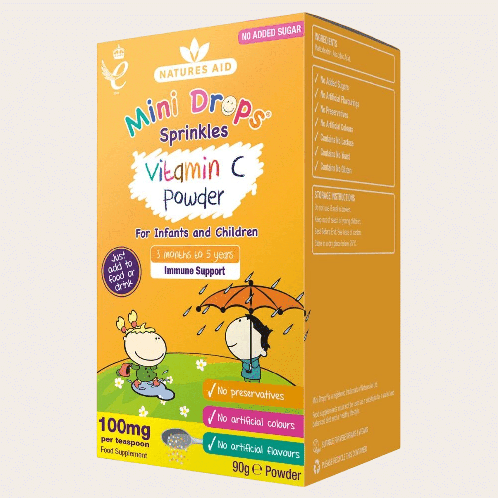 Natures Aid C vitamiini pulber lastele kuni 5 eluaastat 100 mg Boost Yourself