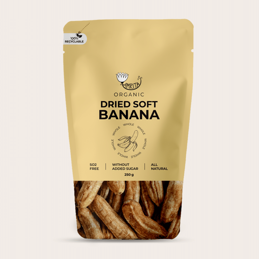 Amrita kuivatatud banaanid orgaanilised 250g Boost Yourself