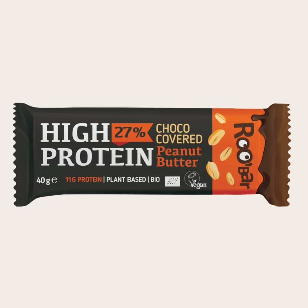 Протеиновый батончик Roobar с высоким содержанием белка, арахисом и шоколадной глазурью 40 г